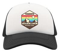 Yosemite National Park Mountain Rage Art Half Mesh Trucker Cap Baseball Hat Snapback Black