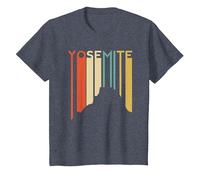 Yosemite National Park Retro Demi-dôme El Capitan California T-Shirt, Enfant, Bleu Chiné, 6 Ans