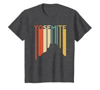 Yosemite National Park Retro Demi-dôme El Capitan California T-Shirt, Enfant, Chiné Foncé, 3 Ans