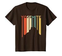 Yosemite National Park Retro Demi-dôme El Capitan California T-Shirt, Enfant, Marron, 10 Ans