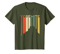 Yosemite National Park Retro Demi-dôme El Capitan California T-Shirt, Enfant, Olive, 8 Ans