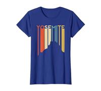 Yosemite National Park Retro Demi-dôme El Capitan California T-Shirt, Femme, Bleu Royal, S