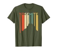 Yosemite National Park Retro Demi-dôme El Capitan California T-Shirt, Homme, Olive, M