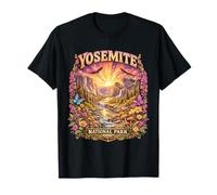 Yosemite National Park Sunset Valley Cadre Floral T-Shirt