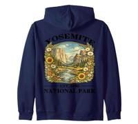 Yosemite National Park Vintage Randonnée California Floral Sweat à Capuche