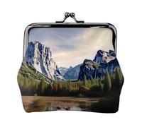 Yosemite Porte-monnaie en cuir synthétique avec fermeture à glissière Motif parc national Pour femmes filles enfants, Noir , Taille unique, Pochette à monnaie