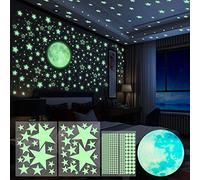 Yosemy 563 pièces Autocollants Lumineux Lune Étoiles Lumineuses Stickers Muraux Décoration de Plafond Fluorescent Autocollant pour Chambres d'enfants