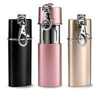 Yosemy Cendrier de Poche 3 Pièces Portable Mini Cendriers de Voyage Anti Odeur Coupe-vent Cendriers avec Porte-clés pour Cigarettes (Noir+Rose+Or)