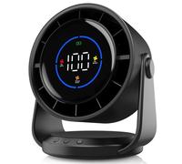 YOSHENMO Ventilateur de bureau turbo pour chambre à coucher, affichage numérique à 100 vitesses, faible bruit, inclinaison réglable à 105°, batterie rechargeable, design mural pour la maison, le
