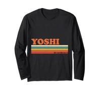 Yoshi Rétro Personnalisé Prénom Vintage Rayures Manche Longue
