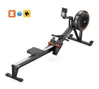 YOSHINO R2 Rameur à Air pour la Maison, Qualité Testée (Test Gel), Pliable, Résistance à l'Air, Écran Auto-Opéré, Résistance à 10 Niveaux, Piste en Aluminium pour les Personnes de Grande Taille, Bluet