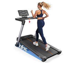 YOSHINO Tapis de course pliable pour la maison, Tapis de course avec inclinaison automatique de 18 %, 3,0 ch, Supportable jusqu'à 172 kg, Compatible avec l'application Bluetooth, Écran LED haute résol