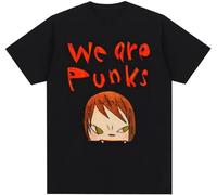 Yoshitomo Nara We are Punks Kawaii Cute Anime Unisex 100% Cotton Short-Sleeve T-Shirts Black M
