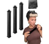 YOSHUYUKI Bigoudi pour dormir sans chaleur, en satin, boucles sans chaleur, set de tiges à friser, taille jumbo, large, éponge en mousse, bigoudis pour cheveux longs et courts, volume, outils de