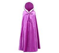 YOSICIL Capuche Cape Fille Elsa Frozen Long Princesse Costume Hiver Blanche-Neige Party Cosplay Carnaval Noël Cadeau d'anniversaire Jeux de rôle, Violet, M