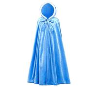 YOSICIL Capuche Cape Fille Elsa Frozen Long Princesse Costume Hiver Blanche-Neige Party Cosplay Carnaval Noël Cadeau d'anniversaire Jeux de rôle,Blue,M