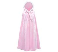 YOSICIL Capuche Cape Fille Elsa Frozen Long Princesse Costume Hiver Blanche-Neige Party Cosplay Carnaval Noël Cadeau d'anniversaire Jeux de rôle, Rose, M