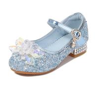 YOSICIL Chaussure Princesse Filles Reine des Neiges Elsa Paillettes Antidérapantes Talons Hauts Costume Chaussures de Danse pour Dress Up Fête Anniversaire Mariage 3-14 Ans,Bleu2,24