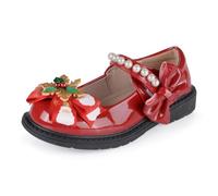 YOSICIL Chaussures Mary Jane pour petites filles Modèle Père Noël Chaussures de fête rouges pour enfants Pour un usage quotidien, comme cadeau, pour des spectacles de théâtre et des jeux de rôle