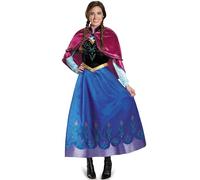 YOSICIL Cosplay Princesse Anna Femme Déguisement Reine des Neiges Bunad Outfit avec Châle Jeu de Rôle Costume Déguisé Arendelle Adulte Halloween Carnavals Comic-Con Théâtre, bleu, XL
