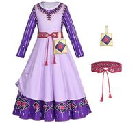 YOSICIL Costumes Asha Wish Costumes Asha pour garçons et filles Robe Asha Costume parfait pour Noël Anniversaire Halloween Carnaval Fête Cosplay,violet,130