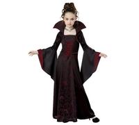 YOSICIL Déguisement Vampire Fille Robe de Sorcière Princesse Costume Halloween Enfant Gothique Vintage Cosplay Dracula Reine Maléfique, rouge, 140