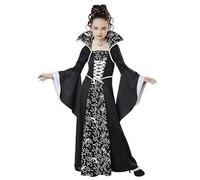 YOSICIL Déguisement Vampire Fille Robe de Sorcière Princesse Costume Halloween Enfant Gothique Vintage Cosplay Dracula Reine Maléfique, blanc, 150