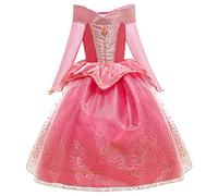 YOSICIL Filles Aurora Costume Filles Aurore Robe de Princesse Belle au Bois Dormant Habillage Enfant Fête d'hiver Carnaval Cosplay Cérémonie de Noël Anniversaire Robes,110