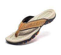 YOSICIL Flip flops homme style sportif Tongues d'été confortables et décontractées à bout ouvert Sandales pratiques pour salle de bain, piscine, jardin ou plage, kaki, 47