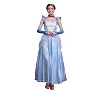 YOSICIL Robe de Princesse Cendrillon Bleu Clair pour Femme avec Accessoires Déguisement Élégant pour Cosplay Fête d'Anniversaire Halloween Carnaval, 2XL