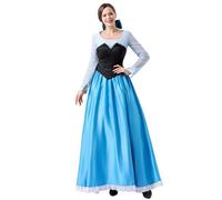 YOSICIL Robe Princesse Ariel pour Adultes Costume Sirène avec Corset à Lacets Idée Fête Cosplay Collection Carnaval Halloween, Bleu, L