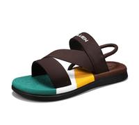 YOSICIL Sandales de loisir pour homme Sandales d'été confortables et polyvalentes Flip flops légers pour quotidien et vacances, marron, 45
