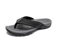 YOSICIL Sandales homme décontractées Tongues d'été antidérapantes et légères Semelle confortable en EVA Adhérence solide Salle de bain jardin ou plage, noir-gris, 47