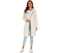 YOSICIL Sweat à Capuche Long Zippé pour Femme Automne et Hiver Manteaux d'automne et d'hiver à la Mode Manteaux Chauds Sweats à Capuche Longs Faites Une Promenade Relaxante,Beige,S
