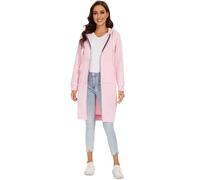 YOSICIL Sweat à Capuche Long Zippé pour Femme Automne et Hiver Manteaux d'automne et d'hiver à la Mode Manteaux Chauds Sweats à Capuche Longs Faites Une Promenade Relaxante,Rose,L
