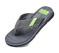 YOSICIL Tongs antidérapantes pour hommes Sandales amortissant en EVA confortable Flip flops simples et casuals, Salle de bain/piscine/côte, gris, 45