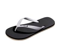 YOSICIL Tongs antidérapantes pour hommes Sandales d'été avec entre-doigts Flip Flops décontractés durables Semelle souple EVA randonnée côtière salle de bain jardin piscine, noir-blanc, 43