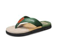 YOSICIL Tongs homme pratiques Sandales de bain souples antidérapantes Flip flops résistants à l'usure avec amorti pour la plage Nu pieds ouverts polyvalents et épurés pour extérieur, vert, 43