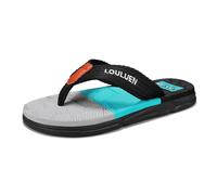 YOSICIL Tongs homme pratiques Sandales de bain souples antidérapantes Flip flops résistants à l'usure avec amorti pour la plage Nu pieds ouverts polyvalents et épurés pour extérieur, noir, 43