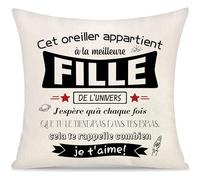 Yoskiasd Housse de Coussin pour ma Fille de la Part de Maman et Papa | Housse de Coussin décorative,Cadeaux pour ma Fille chérie,Cadeaux d'anniversaire,de Noël et de Remise de Diplôme