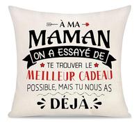 Yoskiasd Maman Housse de Coussin Cadeau pour Femme Mère Cadeaux de Fête des mères Idee Cadeaux d'anniversaire Noël on a Essayé de Te Trouver Possible mais Tu Nous as Déjà (Maman-1)