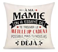 Yoskiasd Mamie Housse de Coussin Cadeaux pour Grand-mère Femme Cadeaux de Fête des mères de Petite-Fille Petit-Fils Cadeaux d'anniversaire Noël on a Essayé de Te Trouver Possible (Mamie-1)