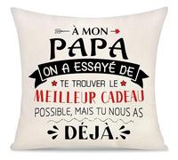 Yoskiasd Papa Housse de Coussin Cadeau pour Homme Père Cadeaux de Fête des pères Décoratifs Cadeaux d'anniversaire Noël on a Essayé de Te Trouver Possible mais Tu Nous as Déjà (Papa-1)
