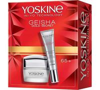 Yoskine Geisha Gold Secret Set : crème de jour et de nuit 65+ et crème pour les yeux spécialement conçue pour les peaux matures, elle offre un soin intensif et une action anti-âge pour une peau