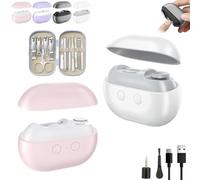 Yosody Fanyil Pubyfun Glosrity Sherum Easyclip Smart Nail Clipper, 3-in-1 Electric Nail Trimmer Polisher with LED Light, Rechargeable Automatic Nails Cutter for Seniors Kids Adults(2pcs-E)