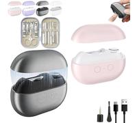 Yosody Fanyil Pubyfun Glosrity Sherum Easyclip Smart Nail Clipper, 3-in-1 Electric Nail Trimmer Polisher with LED Light, Rechargeable Automatic Nails Cutter for Seniors Kids Adults(2pcs-G)