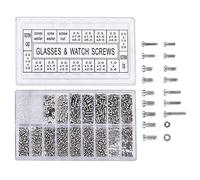 Yosoo 1000Pcs Micro lunettes en forme de lunettes de mini Assortiment Vis Montre écrou Kit de réparation Pour vis en acier inoxydable
