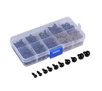Yosoo 100pcs 6-12mm Black Plastic Safety Eyes For Teddy Bear Doll Animal DIY with Case by Yosoo