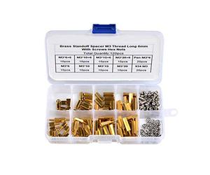 Yosoo 120 pièces M3 cuivre laiton piliers entretoise Circuit entretoise carte PCB écrou vis hexagonale ronde simple culasse