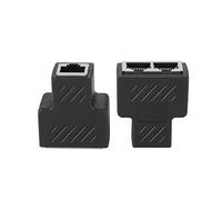 Yosoo 2 Pièces 3,5 Mm Mâle 3 Canaux Réseau RJ45 8 Cœurs Jack Répartiteur Adaptateur POE Réseau Distributeur Noyau plaqué Métal Matériau PVC Résistance